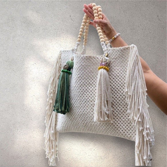 ▫️Handmade Macrame Fringes Bag▫️ - Picture 4 of 12